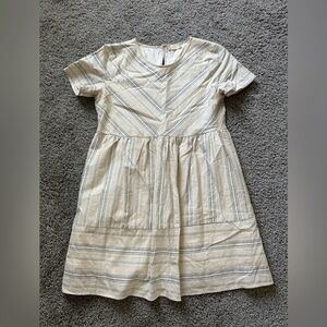 Neutral Line Patterned A-Line Mini Dress